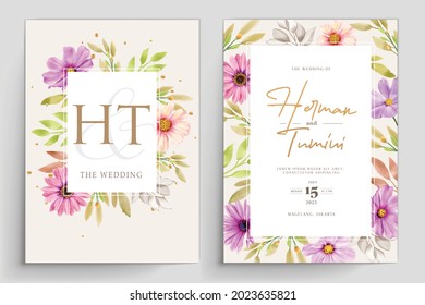 WATERCOLOR CHRYSANTHEMUM WEDDING invitation card set