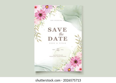 WATERCOLOR CHRYSANTHEMUM WEDDING invitation card set