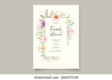 WATERCOLOR CHRYSANTHEMUM WEDDING invitation card set
