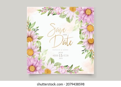 WATERCOLOR CHRYSANTHEMUM WEDDING invitation card set
