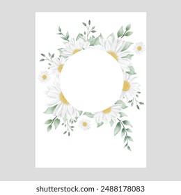 watercolor chrysanthemum wedding invitation card
