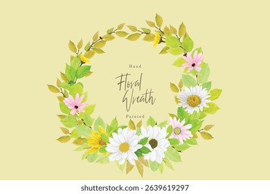 watercolor CHRYSANTHEMUM  wreath card set