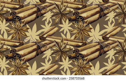 Watercolor cinnamon pattern