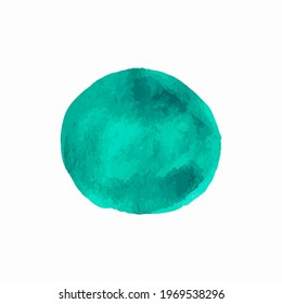Watercolor circle blot element. Template for banner, poster, packaging, postcard, web design. Hand Drawn vector illustration.