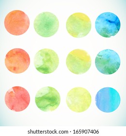 Watercolor Circle Design Elements