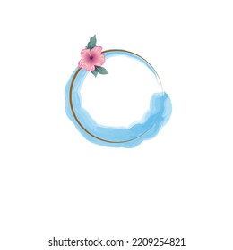 watercolor circle frame logo design