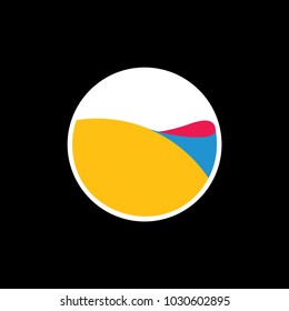 watercolor circle motion logo vector