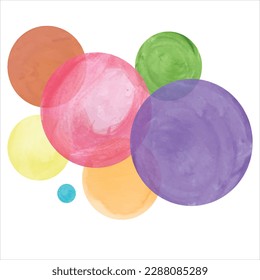 watercolor circle multicolor  background vector