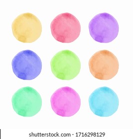 watercolor circle paint with different colors hand painted