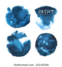 Watercolor circle paint stains. Vector illustration