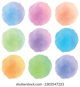 watercolor circle pattern colorful icon