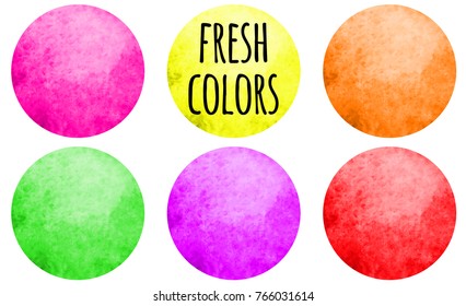 Watercolor circle shape design elements