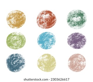 Watercolor circle shape vector collection. Pastel rainbow colors hand drawn spots set. Colorful watercolour paint big dots illustration, design elements. Text background.
