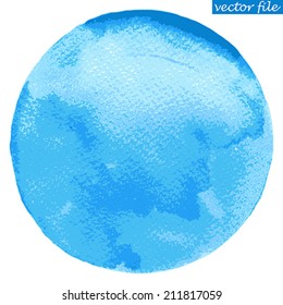 Watercolor circle. Watercolor stain isolated on white background. Watercolor palette. Vector file.