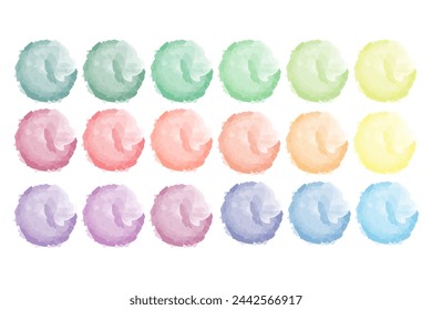 Watercolor circle swatches. Pastel color brush strokes. Vector paint daubs collection. Vector illustration. EPS 10.