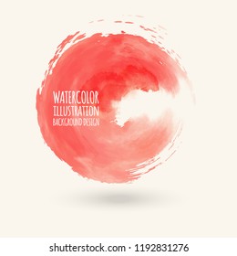 Textura del círculo acuarela. Trazo redondo de tinta sobre fondo blanco. Estilo sencillo. Ilustración vectorial de las manchas de círculo de grunge