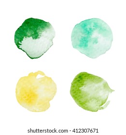 watercolor circle vector design painted vector set