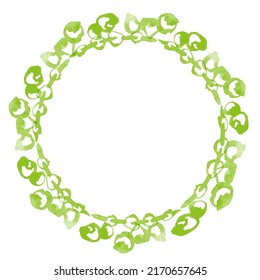 Watercolor circle vector illustration of plant image