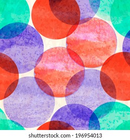 Watercolor circles seamless pattern