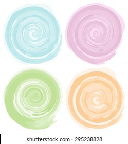 watercolor circles vector illustration set