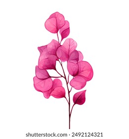 Watercolor clipart Bougainville purple flower