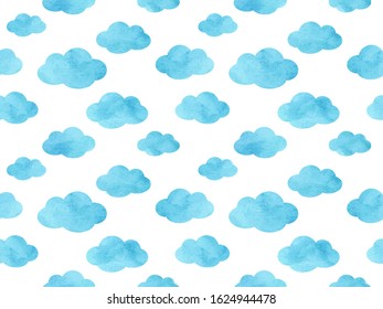 Watercolor Cloud Pattern - Endless Vector Background