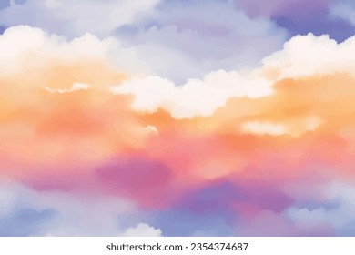 Watercolor cloud seamless pattern.Beautiful watercolor could seamless pattern for Background,texture and abstract wallpaper.Dawn or Twilight Colorful could seamless pattern design for sky decoration.