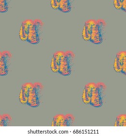 Watercolor cloud smear seamless pattern for background.