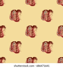 Watercolor cloud smear seamless pattern for background.