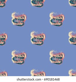 Watercolor cloud smear seamless pattern for background.