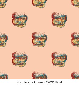 Watercolor cloud smear seamless pattern for background.