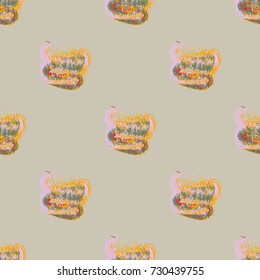 Watercolor cloud smear seamless pattern for background.