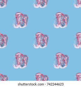 Watercolor cloud smear seamless pattern for background.
