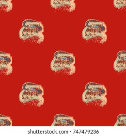 Watercolor cloud smear seamless pattern for background.