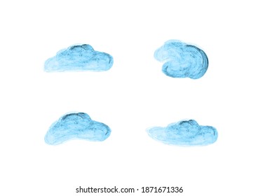 watercolor cloud vector isolated on white background ep02