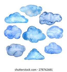 Watercolor Clouds Set