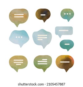 Watercolor Clouds Vector Desing Elements Set