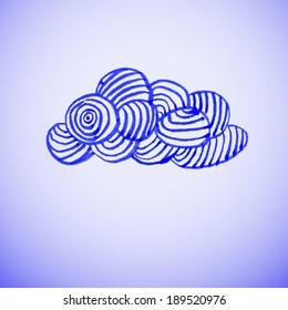 Watercolor clouds. Vector illustration.