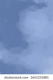 Watercolor Cloudscape, digital art for background wallpaper texture with blue bright and dark blue