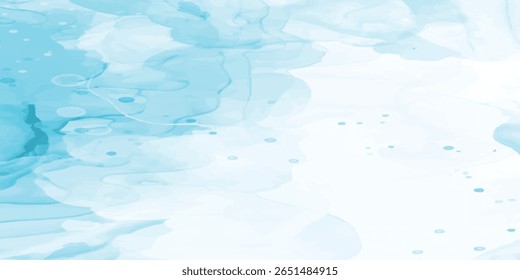 Watercolor Cloudy Sky on Abstract Blue Wall Texture with Soft Pink Cloud Hues for Modern Natural Art Backgrounds. Dreamy Blue Wall Watercolor Texture with White Clouds and Pink Sky design