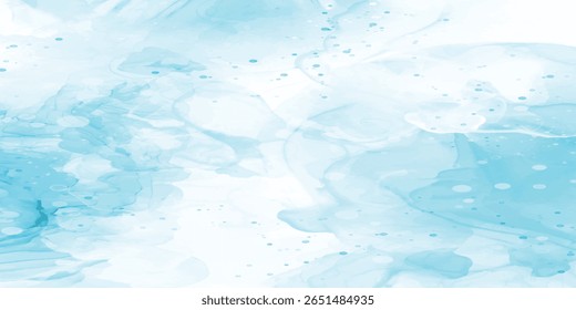 Watercolor Cloudy Sky on Abstract Blue Wall Texture with Soft Pink Cloud Hues for Modern Natural Art Backgrounds. Dreamy Blue Wall Watercolor Texture with White Clouds and Pink Sky design