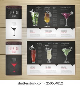 Watercolor Cocktail concept design. Corporate identity. Document template