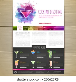 Watercolor Cocktail concept design. Corporate identity. Web site design