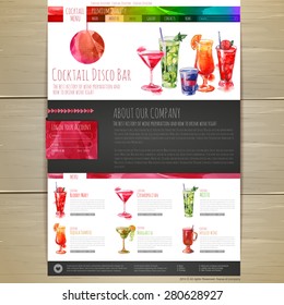 Watercolor Cocktail concept design. Corporate identity. Web site design