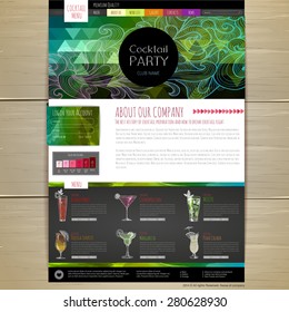 Watercolor Cocktail concept design. Corporate identity. Web site design