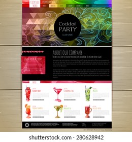 Watercolor Cocktail concept design. Corporate identity. Web site design