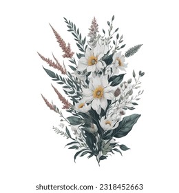 Watercolor Coelogyne Vector: A captivating representation of the Coelogyne orchid in a stunning watercolor vector format.