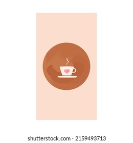 watercolor coffee cup. icons for social networks. moments, current stories, covers. vector illustration. template by layers for your project.
