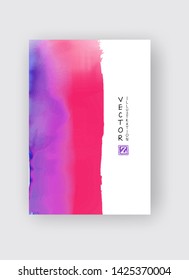 Watercolor color design banner. Abstract vector illustration