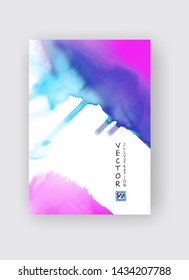 Watercolor color design banner. Abstract vector illustration